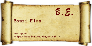 Boszi Elma névjegykártya
